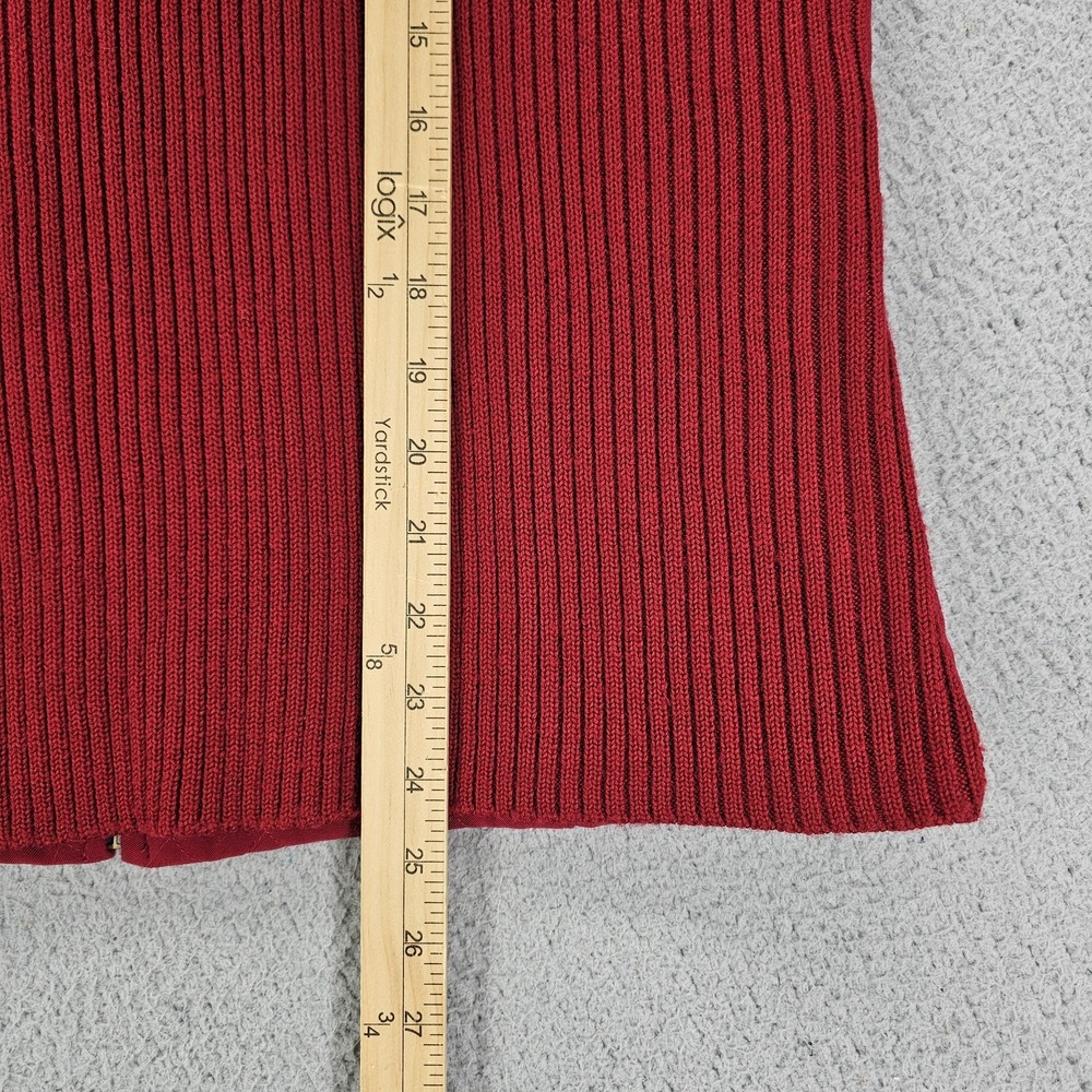 Orvis Jacket Womens XL Red Quilted Knit Wool Blend Full Zip Collared Sweater - Picture 9 of 10